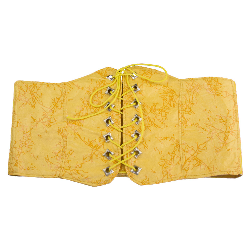 Ultra Wide Yellow Patent Leather Stretch Cinch Belt 2724 Private
