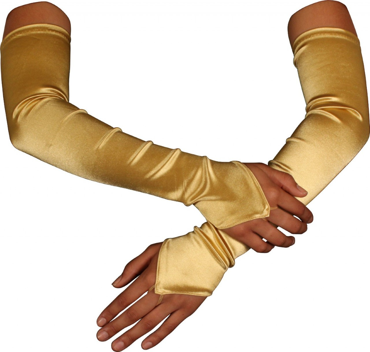 gold dress gloves Bronze lamé dress with chains and gloves main image 0