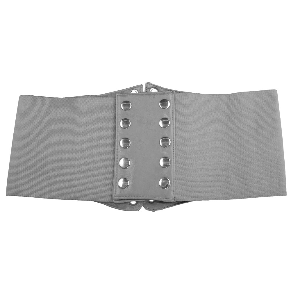 Ultra Wide Silver Patent Leather Stretch Cinch Belt 2720 Private