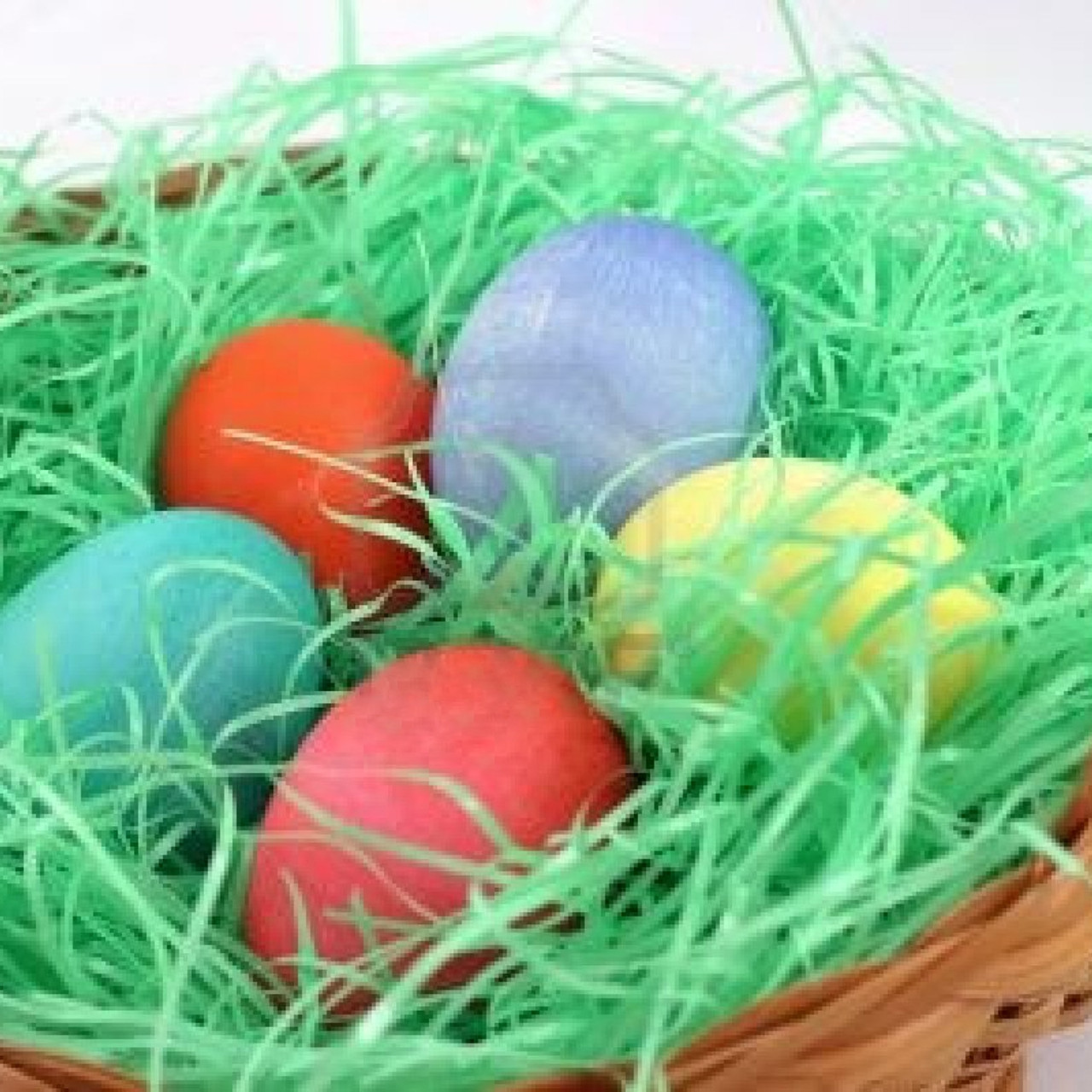 Easter Green & Pink Basket Grass Assorted Colors 1859