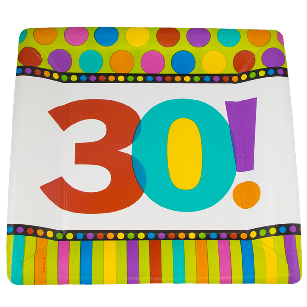30th Birthday Square Paper Plates 10 8 PC STANDARD 3803 - Private Island  Party