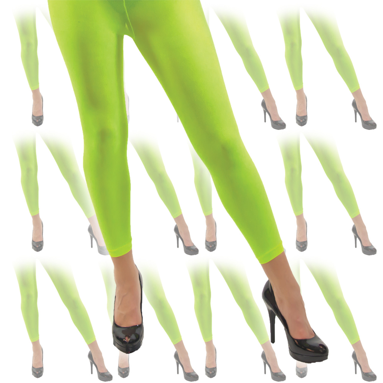 Neon Green Footless Tights 12 PACK WS8015D - Private Island Party