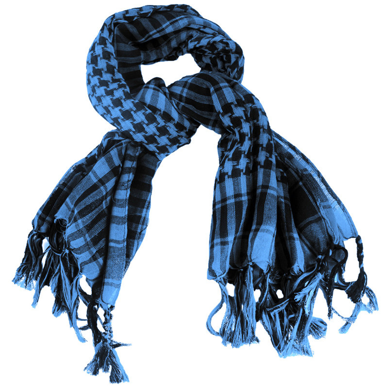 12 PK Black/ Royal Blue Arab Shemagh Houndstooth Scarf