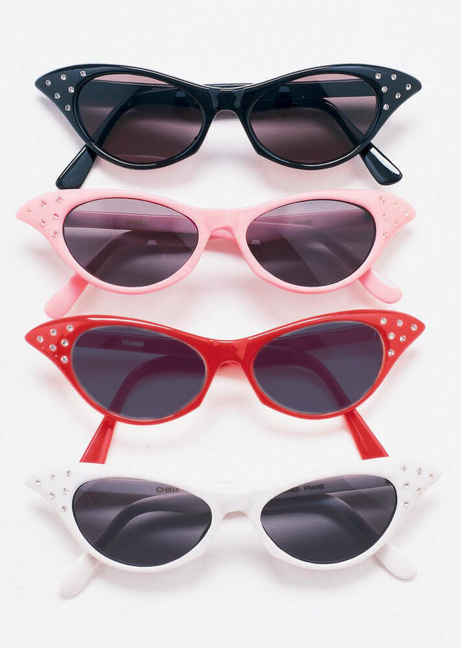 50's Cat Eye Sunglasses | w/ Rhinestones 12PK Mixed Colors 1190A
