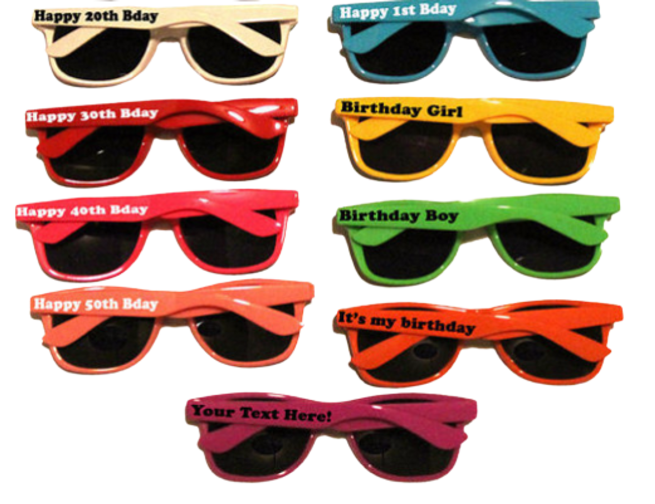 Funny Party Hats Bulk Lot of Neon Sunglasses