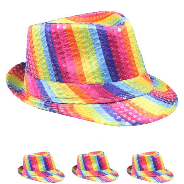 Bulk Rainbow Hats | Rainbow Fedoras 