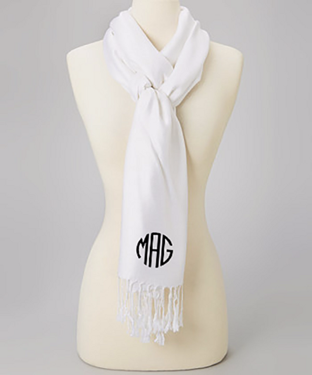 Qualtry Monogram Scarf for Women - Cool Winter Pashmina Scarf -  Personalized Embroidered Shawl Wrap - Valentines Gift