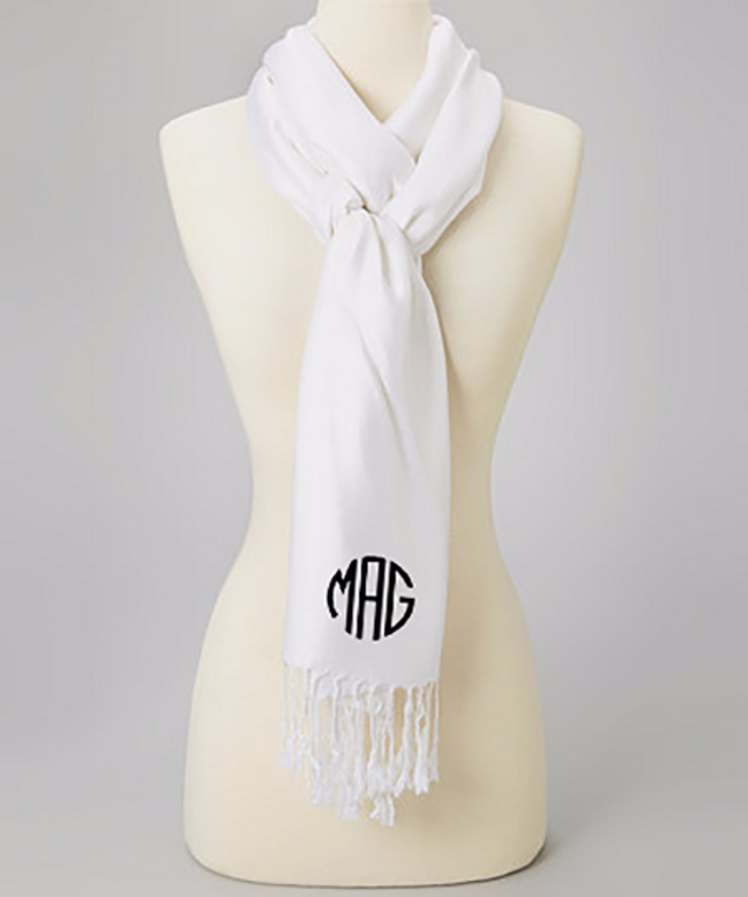 Qualtry Monogram Scarf for Women - Cool Winter Pashmina Scarf -  Personalized Embroidered Shawl Wrap - Birthday Gift at  Women's  Clothing store