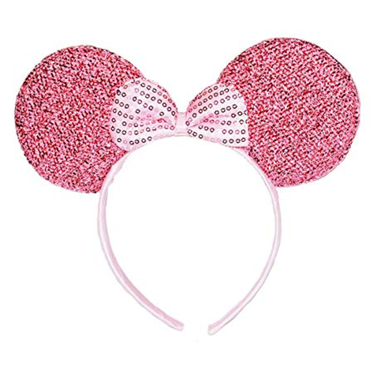 12 Minnie Mouse Ears Headbands PINK Bows Sparkly Party Favors Lot Costume Black 