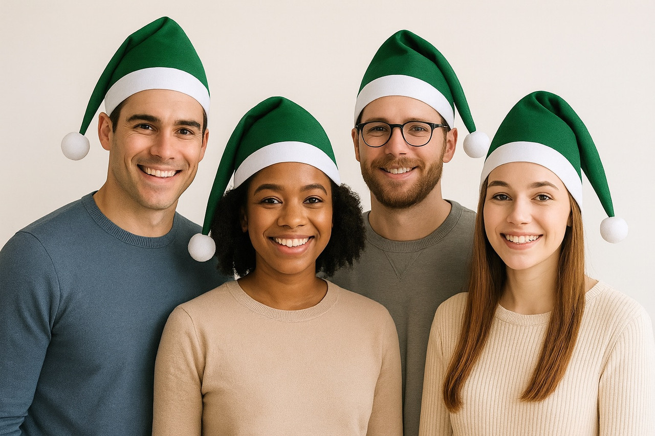 Cappelli Di Natale Amscan 2 Pezzi Naughty & Nice | Set Cappelli Babbo Natale Divertenti Per Feste E Tombolate