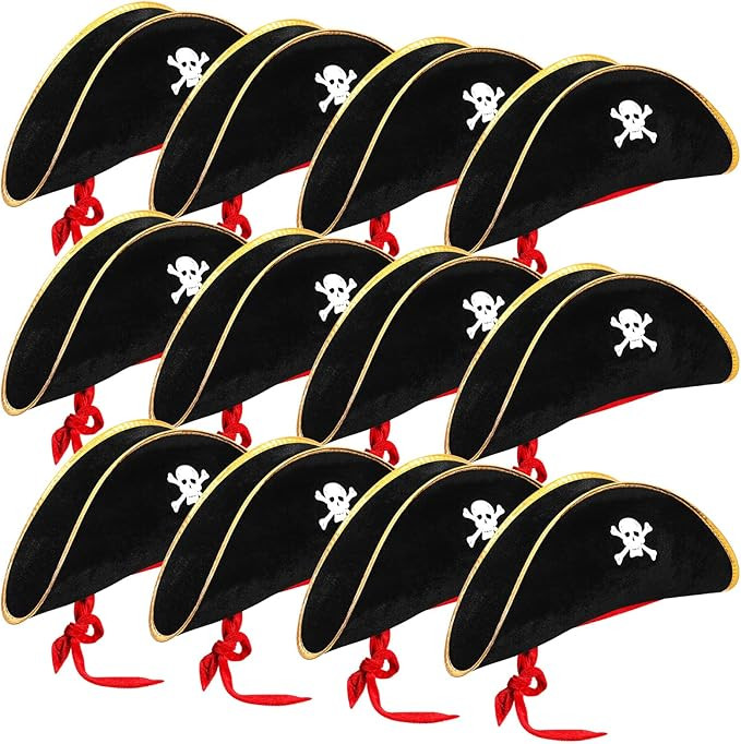 Pirate Hat Bulk Adult Size Felt 1563A Private Island Party