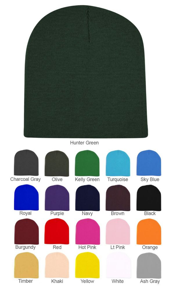 Beanie Hats Bulk Short 12 PACK MIX COLORS