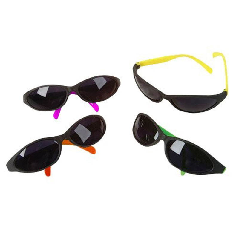 KIDS 12 Pack Wrap Around Neon Party Sunglasses Assorted Colors 1129 Private Island Party