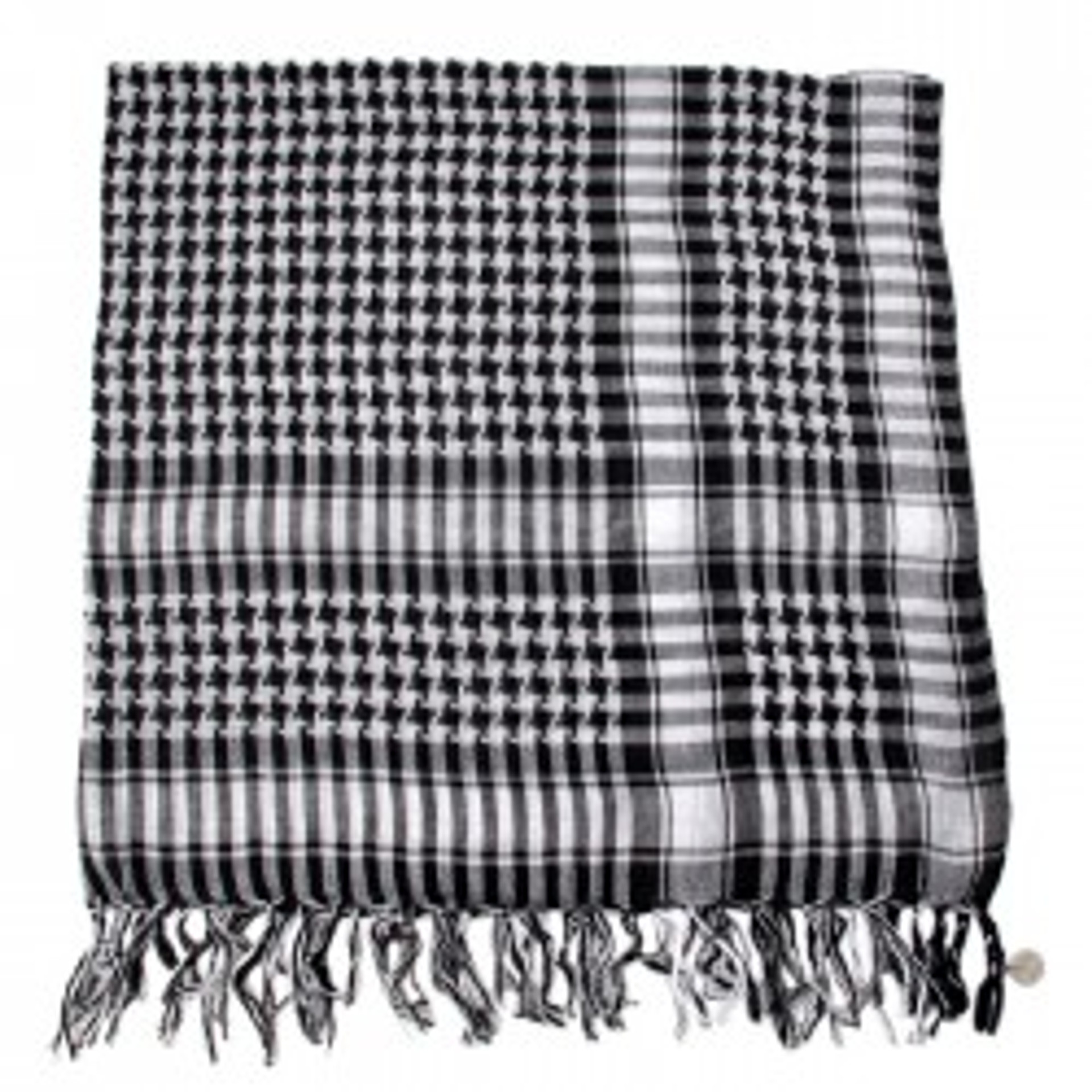 Black And Grey Arab Shemagh Houndstooth Scarf 2073