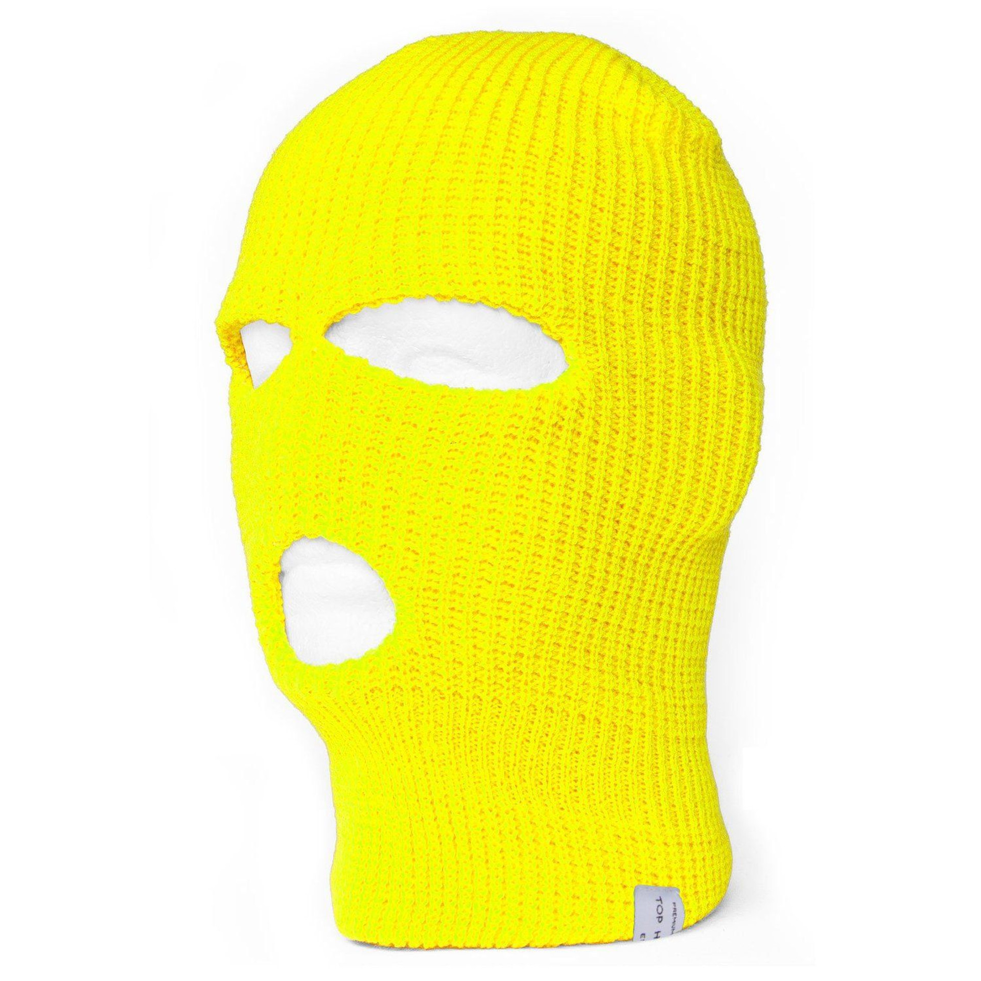 Three Hole Knit Ski Mask-Neon Yellow 3061Y