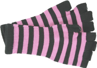 Black Long Fingerless Knit Gloves 5010