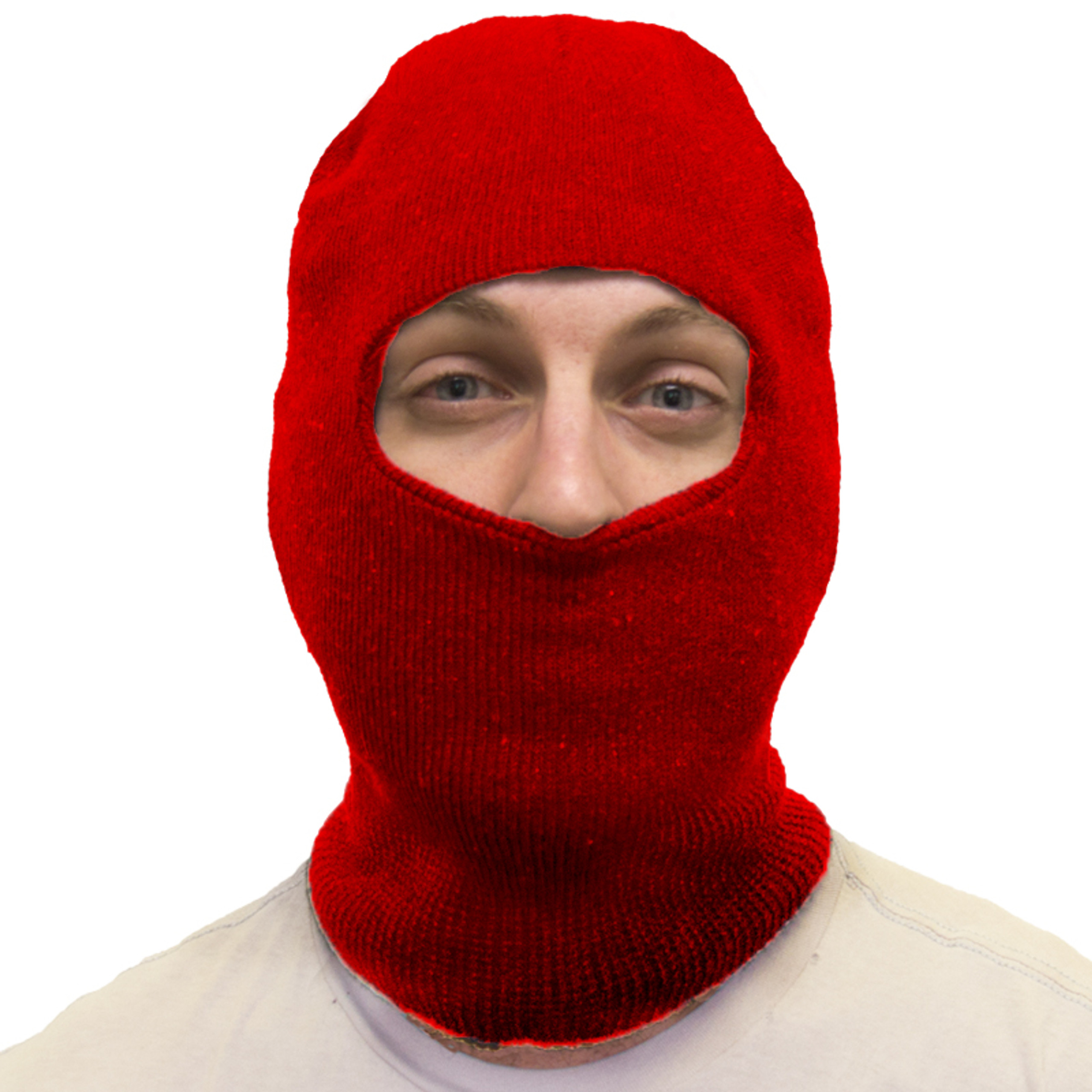 12 PACK Red One Hole Knit Ski Mask 3068D - Private Island Party