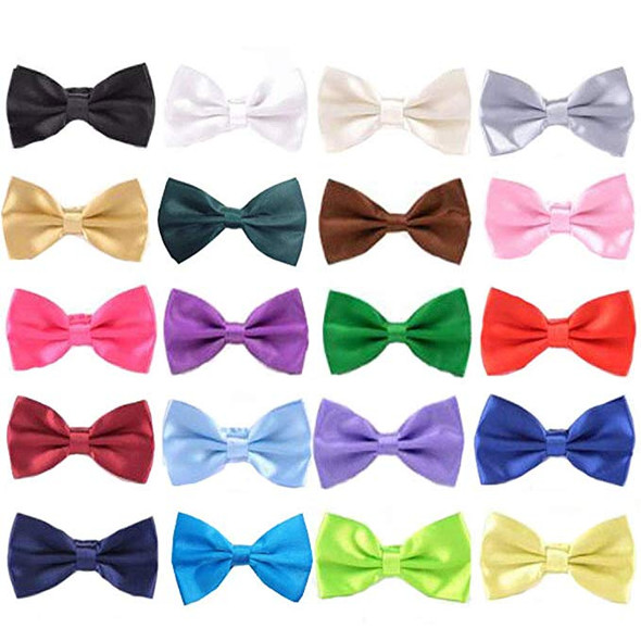 MIX COLOR  12 PACK ADULT Satin Bow Tie Men's Standard 3.75" W 6838AD