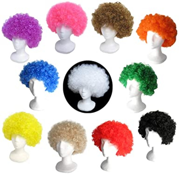 Mix Colors 12 PACK Costume Afro Wig 12 PACK 6016D