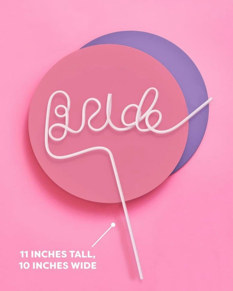 Bachelorette Party XL White Bride Straw | Bridal Shower Party