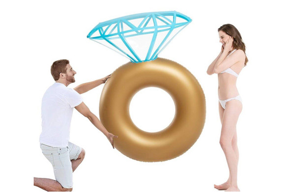 Inflatable Diamond Ring Pool Float - Engagement Ring Bachelorette