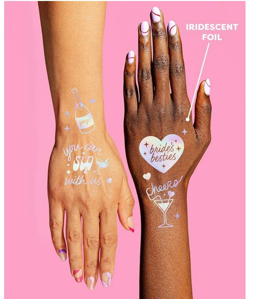 Cheers Bachelorette Temporary Tattoos - 40 Iridescent Styles |