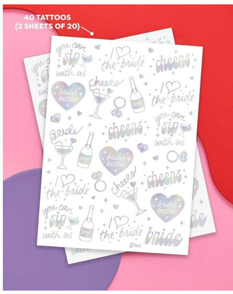 Cheers Bachelorette Temporary Tattoos - 40 Iridescent Styles |