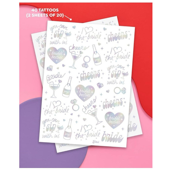 Cheers Bachelorette Temporary Tattoos - 40 Iridescent Styles |