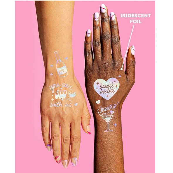 Cheers Bachelorette Temporary Tattoos - 40 Iridescent Styles |