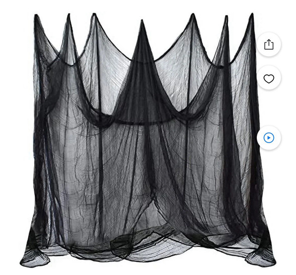 Black Creepy Cloth  Halloween 85 x 315in Giant Home Deco Spooky Scary