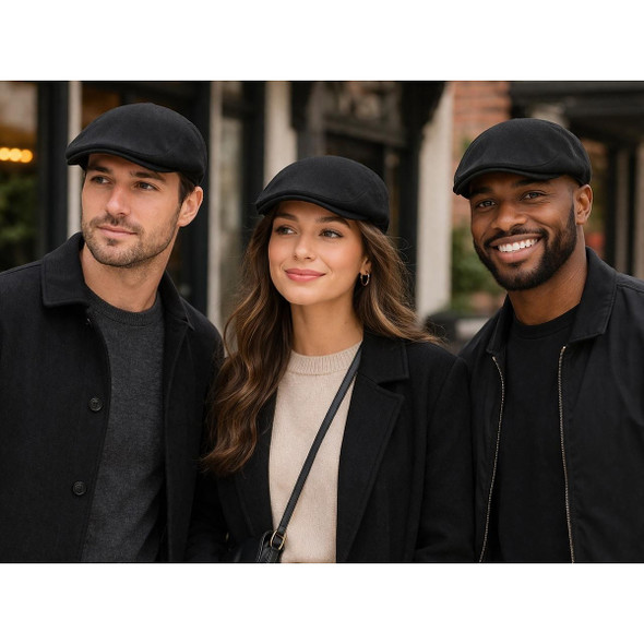 Black Ivy Cap Deluxe Bulk 10+ Colors Available Linen Cotton 22.5"  Adult Standard 1336BL