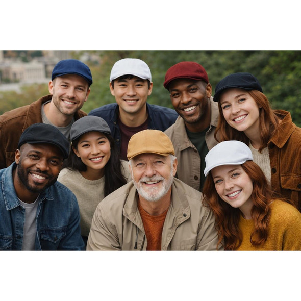 Black Ivy Cap Deluxe Bulk 10+ Colors Available Linen Cotton 22.5"  Adult Standard 1336BL