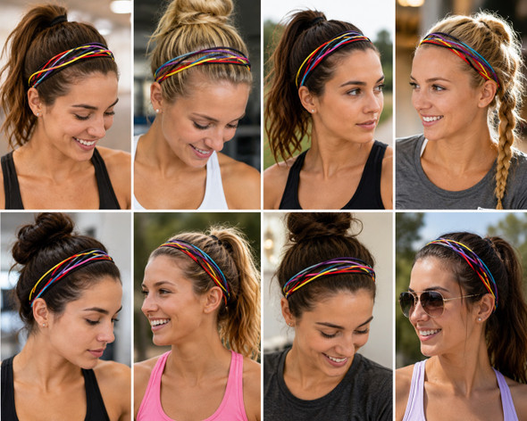 80's Headbands Mix Colors 26 PCS Headbands 6670