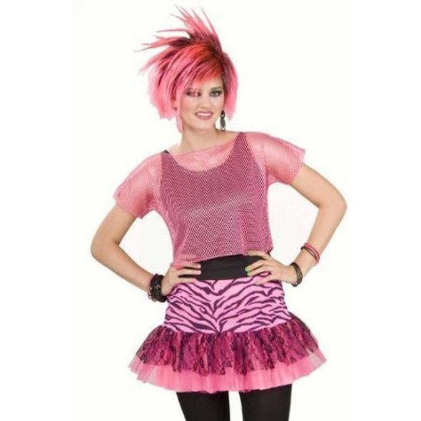 80's Hot Pink Fishnet Shirt 8580P