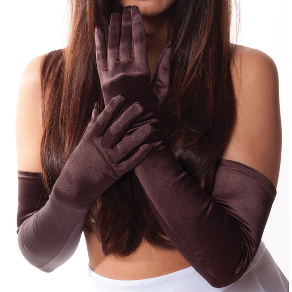 Brown Gloves Opera Satin 1219