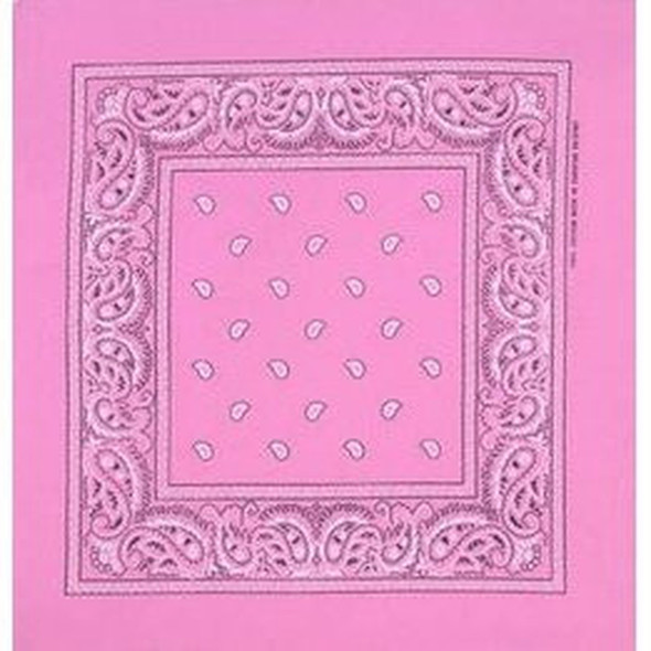 Light Pink Paisley Bandanna 22" Square Standard 100% Cotton 12 PACK 1914DZ