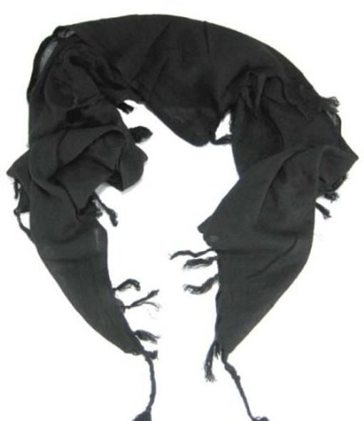 Solid Black Arab Shemagh Scarf 2070