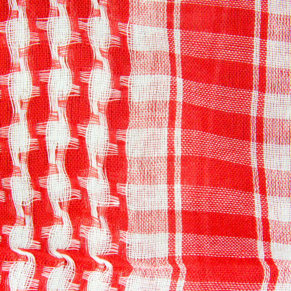 White And Red Arab Shemagh Houndstooth Scarf 2081