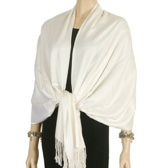 Ivory Pashmina Scarf Shawl 100% Fine Wool Mix 20+ Colors  28" x 78" 2105