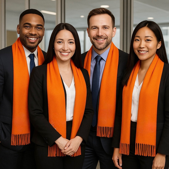 Orange Pashmina Scarf Shawl  28" x 78" 12 PACK 2109