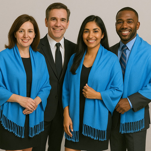 Turquoise Blue Pashmina Shawl 100% Fine Wool Mix 12 PACK  28" x 78" 2115