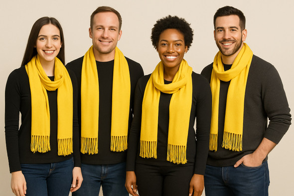 Yellow Pashmina Scarf  Shawl 100% Fine Wool Mix 12 PACK  28" x 78" 2120