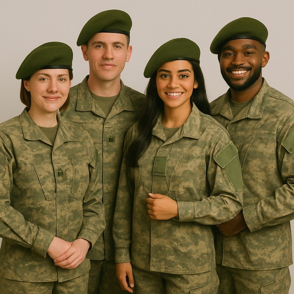 Green Wool Beret 22.5" Standard Adult Size 1360