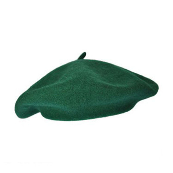 Green Wool Beret Artist Hat 22.5" Standard Adult Size 1360