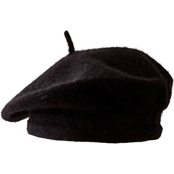 Black Beret Wool 22.5" 1361