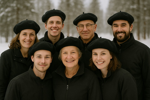 Black Beret Wool 22.5" 1361