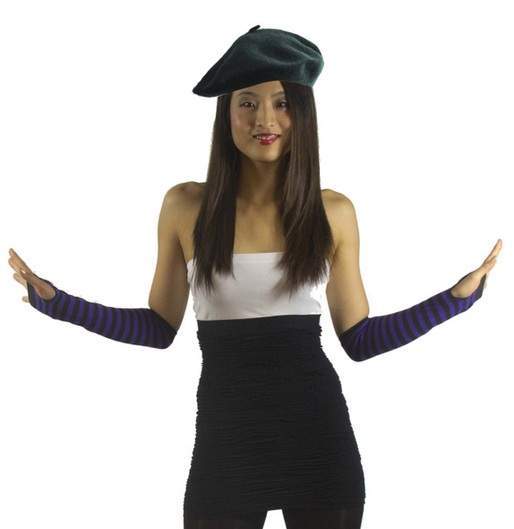 Forest Green Wool Beret 22.5" Standard Adult Size 1365