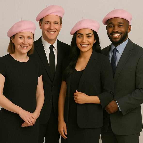 Pink Beret Wool 22.5" Standard Adult Size  1368