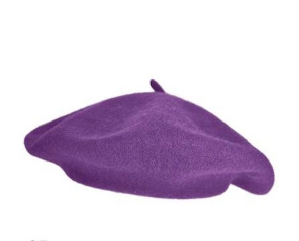 Purple Beret Wool 22.5" Standard Adult Size 1369