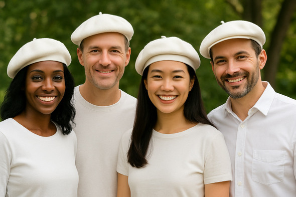 White Beret Wool 22.5" Standard Adult Size  1373